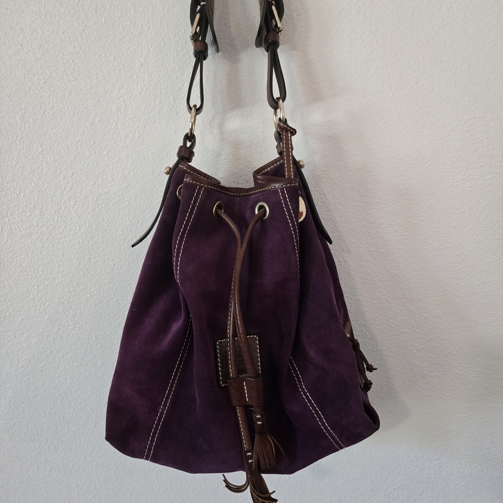 Dooney & Bourke Rich Purple Suede Hobo Bag